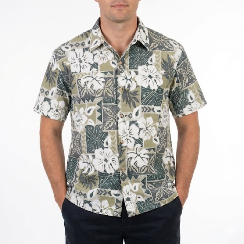 Rainbow Hawaiian Men’s Made In Hawaii Tropical Aloha Shirt Large